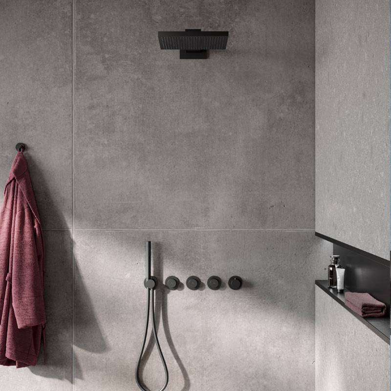 Herzbach MODUL7 Push Thermostat Set m. Twin Flow Regenbrause