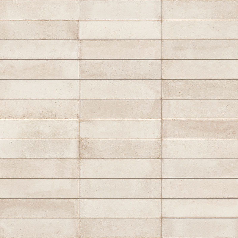 Wandfliese Vintage Brick Feel Ivory 6 x 25 cm