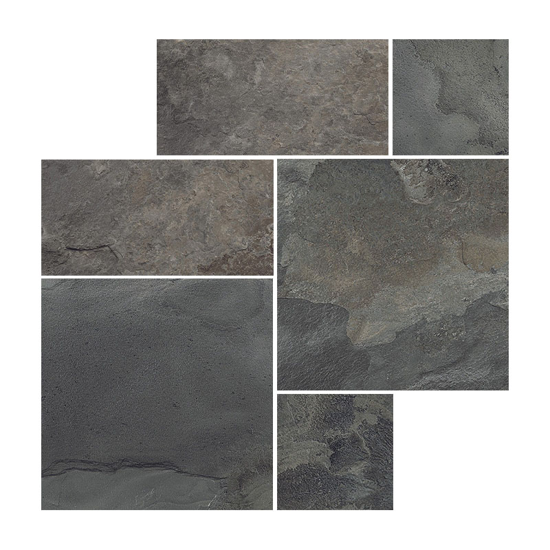 Römischer Verband Schieferoptik Slate Dark C