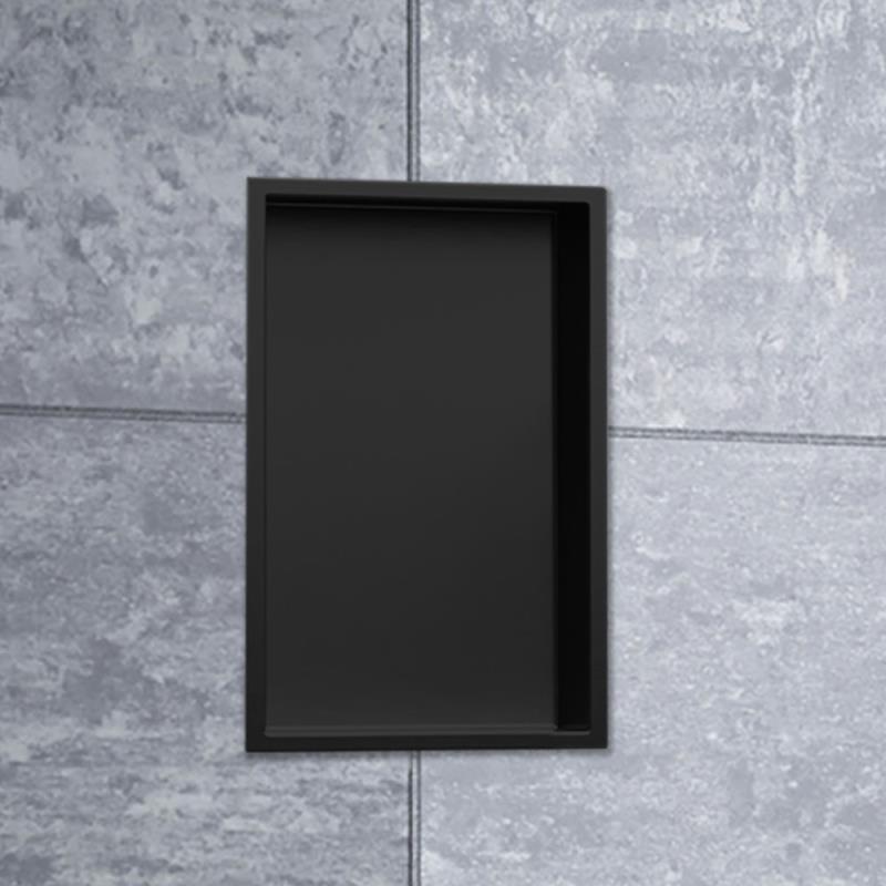 Duschnische 15 x 30 cm Schwarz Wandnische Duschablage 10mm