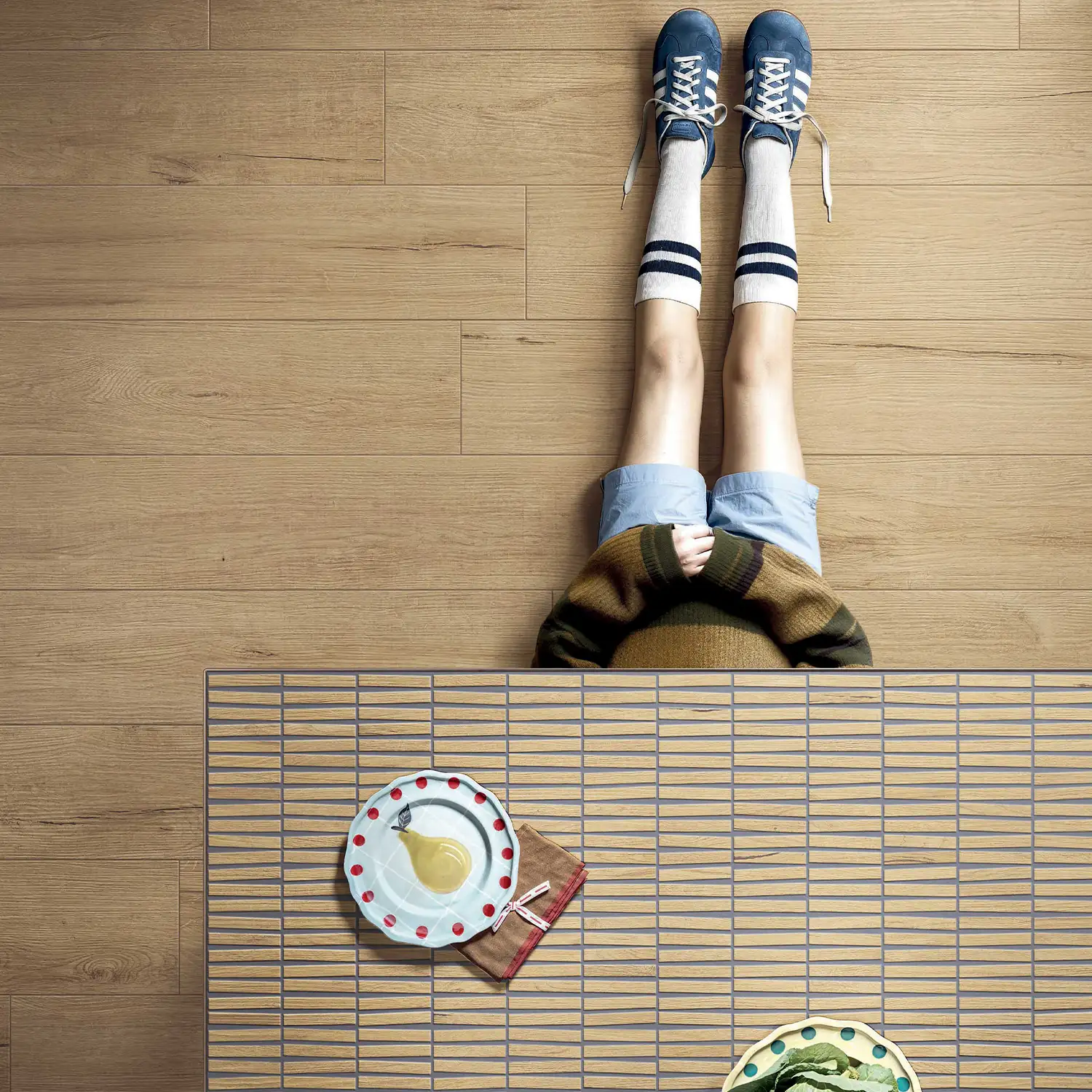 Holzoptik Mosaikfliesen Cercom Bark Mosaico Stick Oak