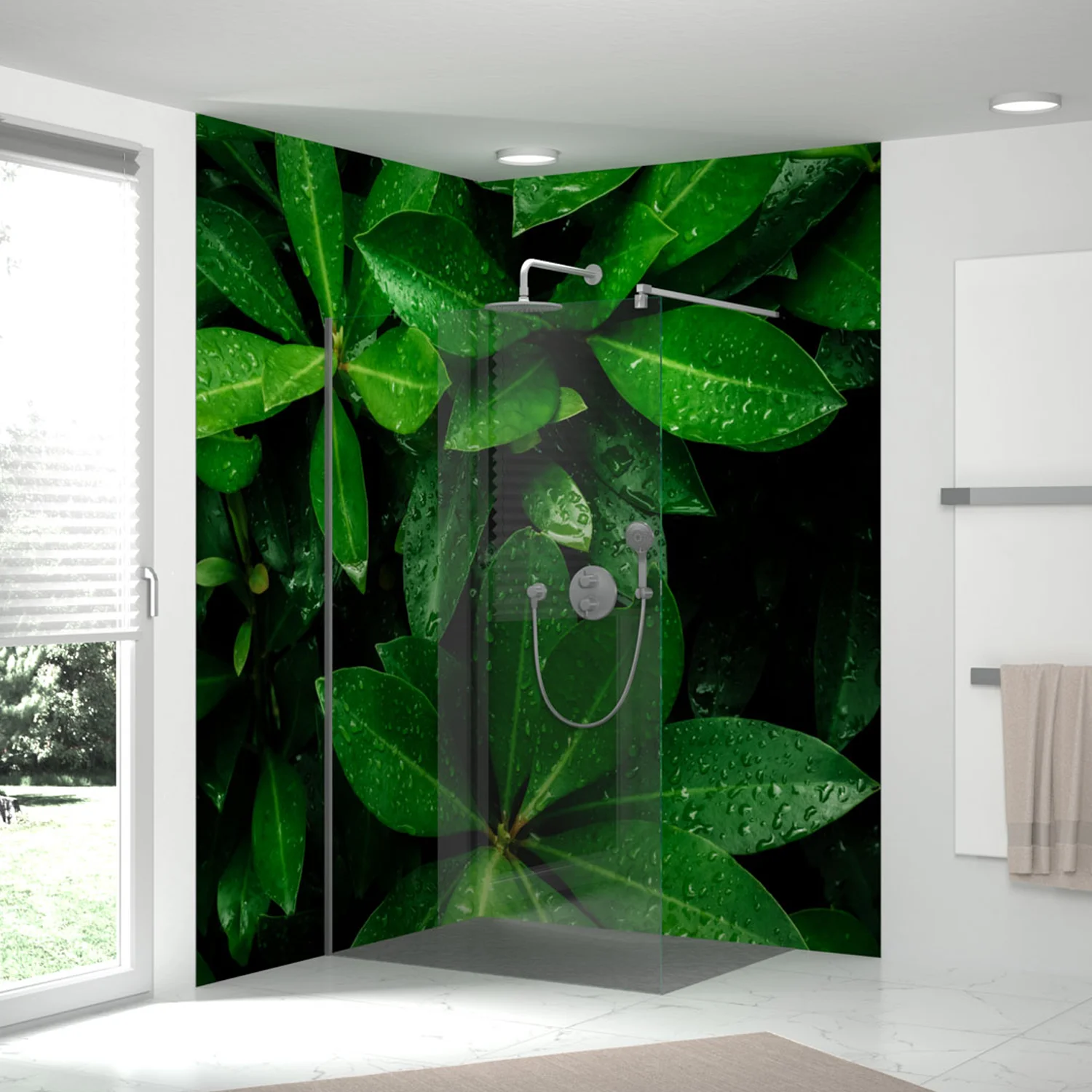 HSK RenoDeco Fotodruck Duschrückwand Botanik Green 62