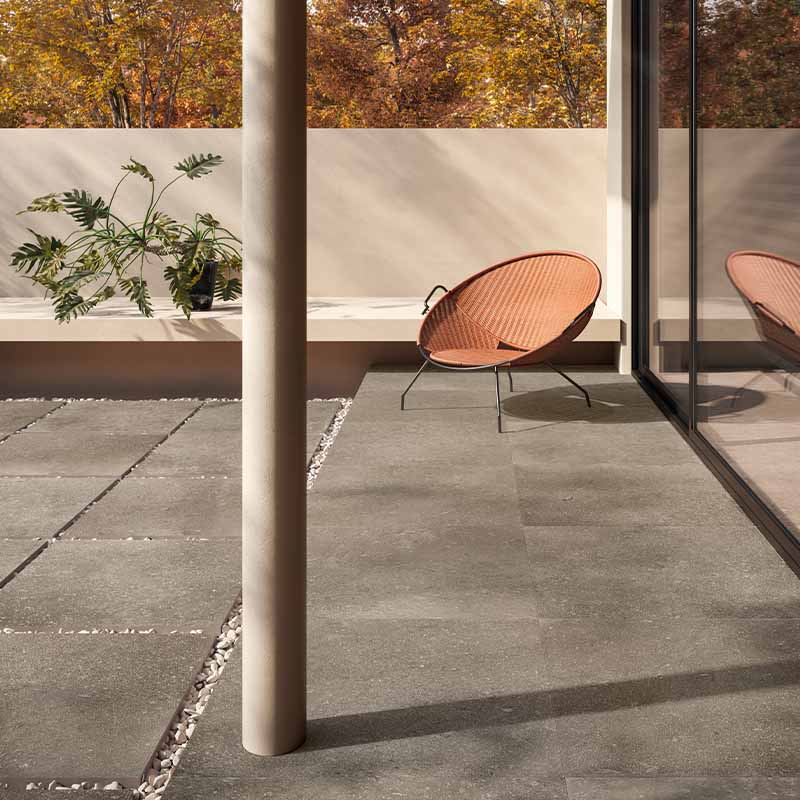 Cotto Terrassenplatte Pomposa Mineral 80 x 80 cm