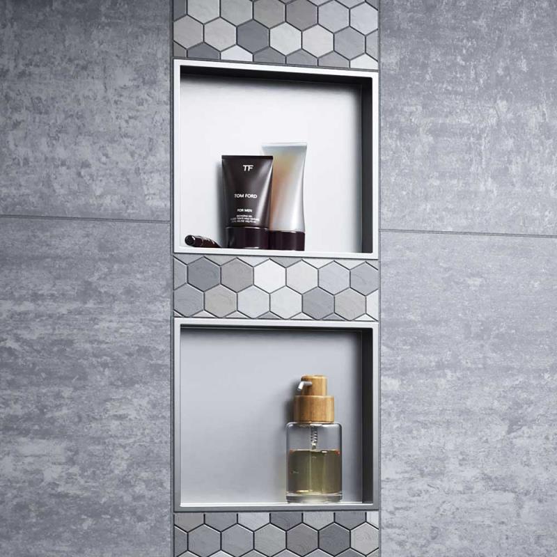 Duschnische 30 x 30 cm Edelstahl Wandnische Duschablage 10mm