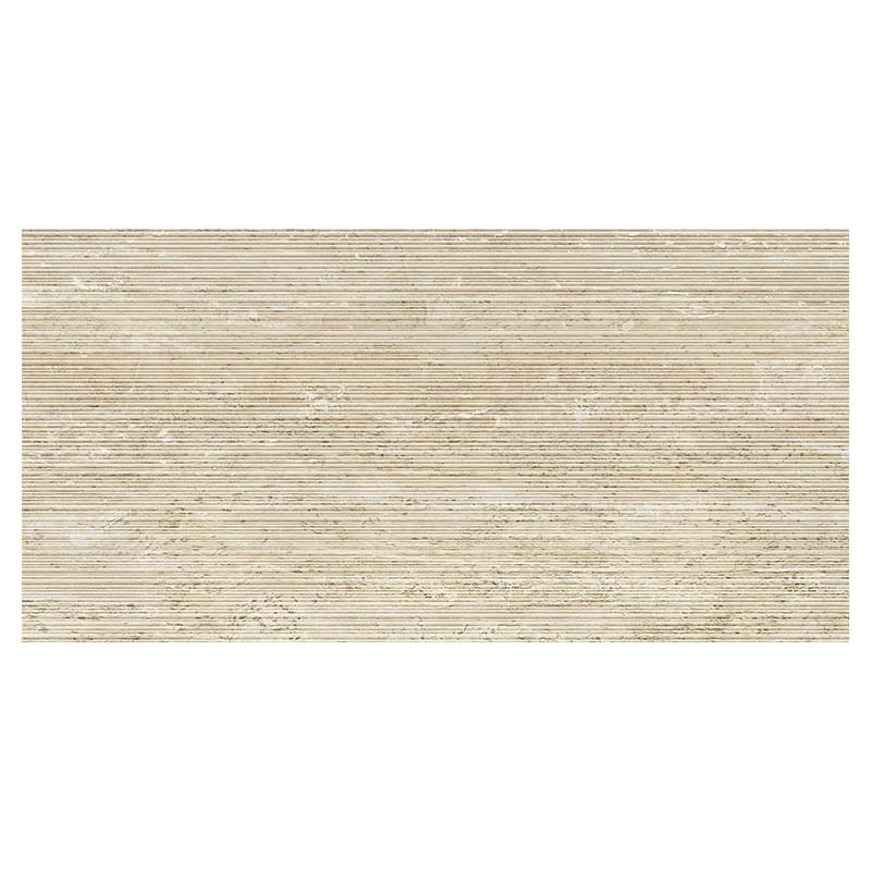 Travertin Optik Dekor Beige Vein Cut Ribbed 60 x 120 cm