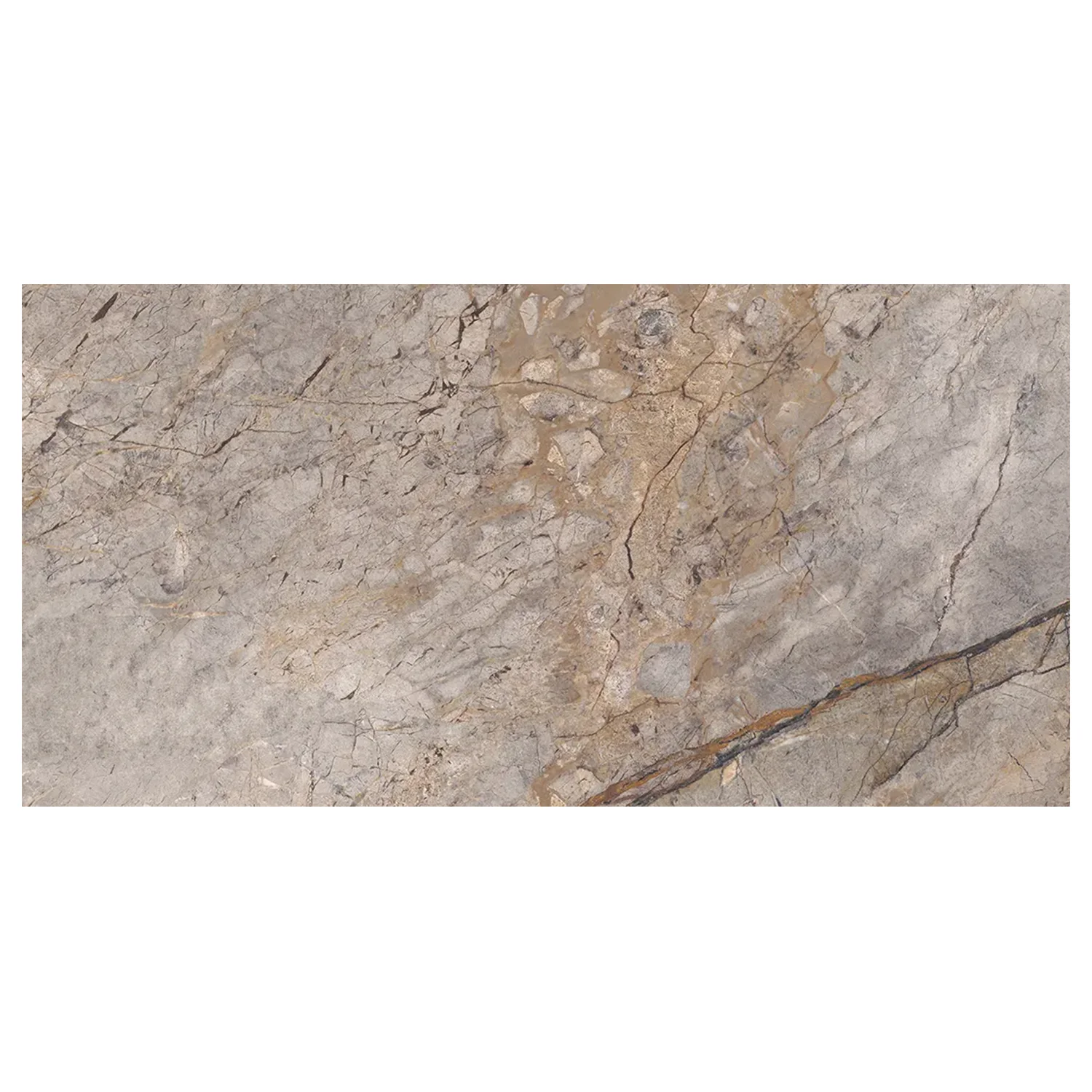 Marmor Optik Fliese Silver Roots 59,2 x 118,6 cm Poliert