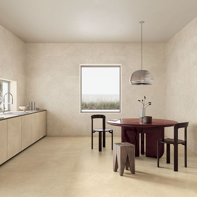 Kalkstein Optik Fliese Calcis Crema 120 x 120 cm