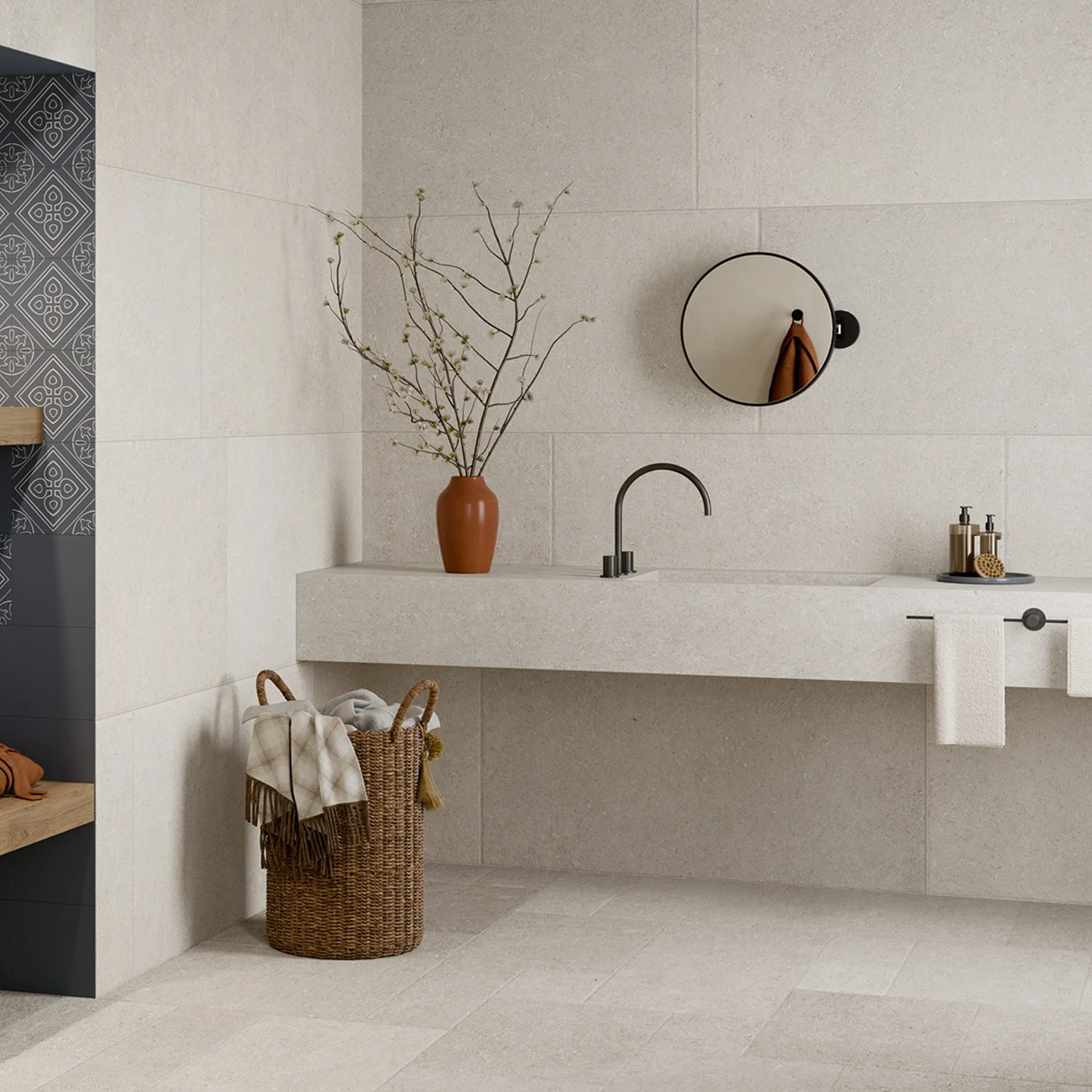 Steinoptik Fliese Sedimenti White Tumbled 40,6 x 60,9 cm