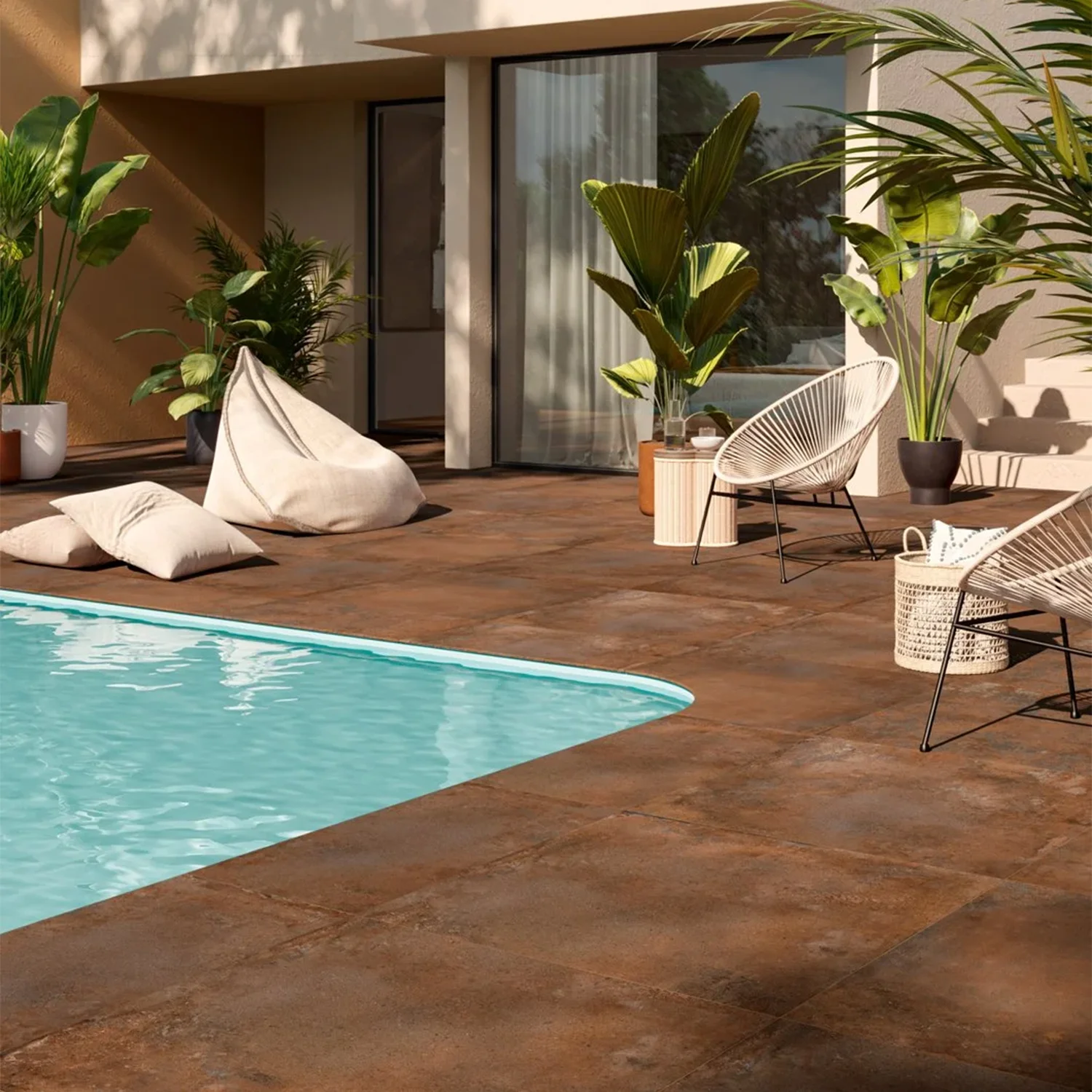 Betonoptik Terrassenplatte Urbanica Corten 90 x 90 cm
