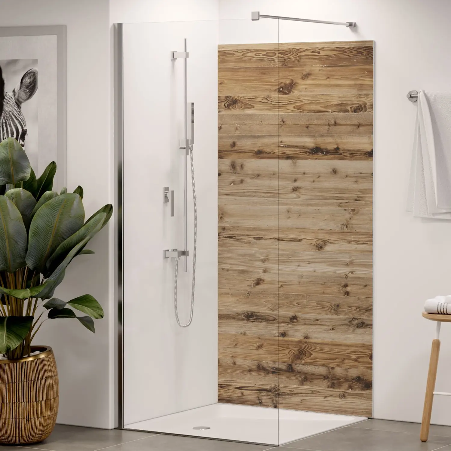 Duschrückwand Holzdekor Altholz Planken