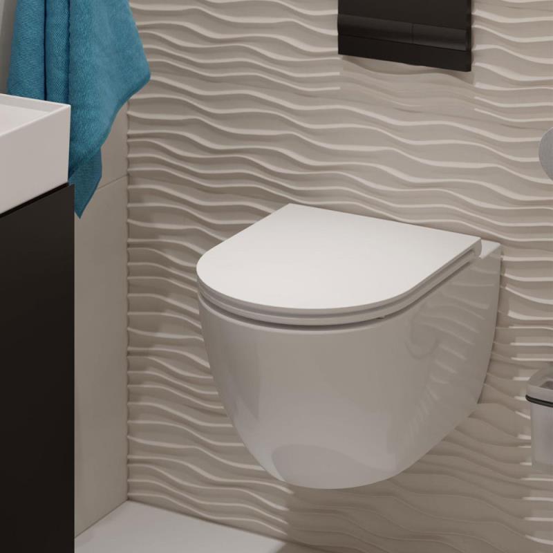 Design Wand WC Typ O Slim spülrandlos Komplett-Set