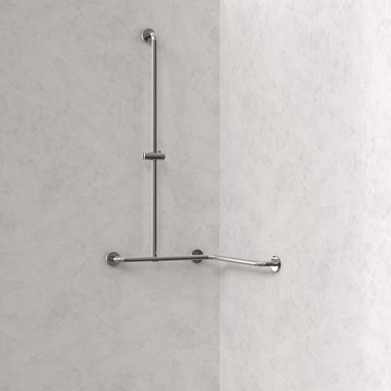 HSK Solida Stützgriff Brausestange für Innenecke T-Form
