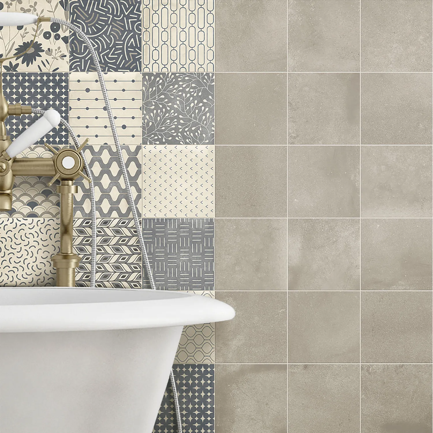 Jugendstil Fliese Design Evo Ciano Mix 20 x 20 cm