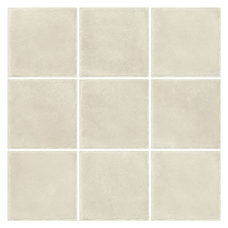 Landhaus Retro Wandfliese Block White Glossy 14,4 x 14,4 cm