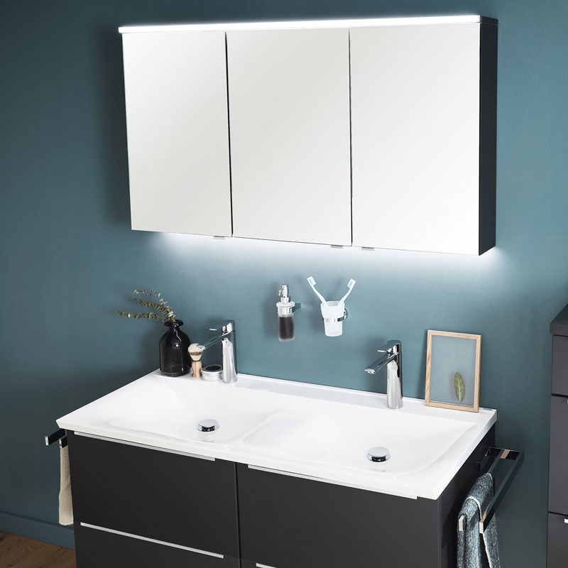 Laguna Feo Möbelset 122 cm Keramik Waschtisch Spiegelschrank