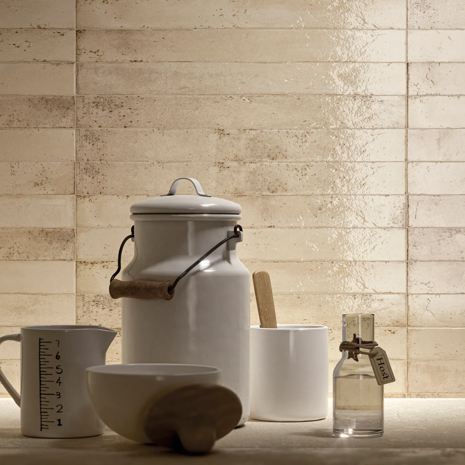 Wandfliese Brick Genesi Sand 4,8 x 45 cm