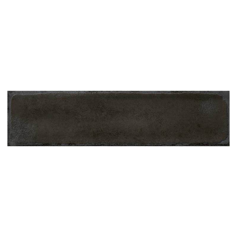 Landhaus Retro Wandfliese Brick Black Glossy 7,2 x 29 cm